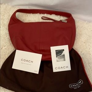 Coach Ergo Red Leather Hobo Bag